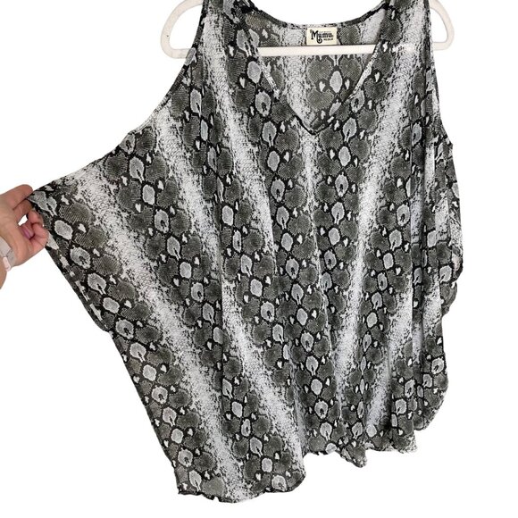 Show Me Your MuMu Peta-boo Tunic Size Medium Snake Water Moccasin V Neck Sz M - Picture 3 of 9